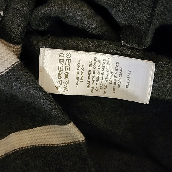 C&C California Wool Mix Striped Long Sleeve Sweater Grey Size Large - Picture 4 of 4